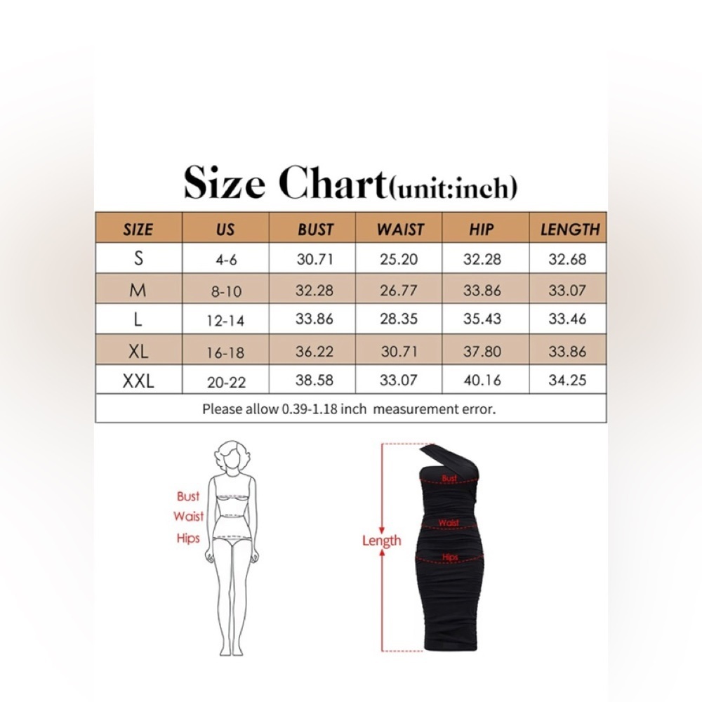 Women's One Shoulder Ruched Bodycon Midi Dress Sexy Sleeveless Long Dres… - Picture 6 of 6